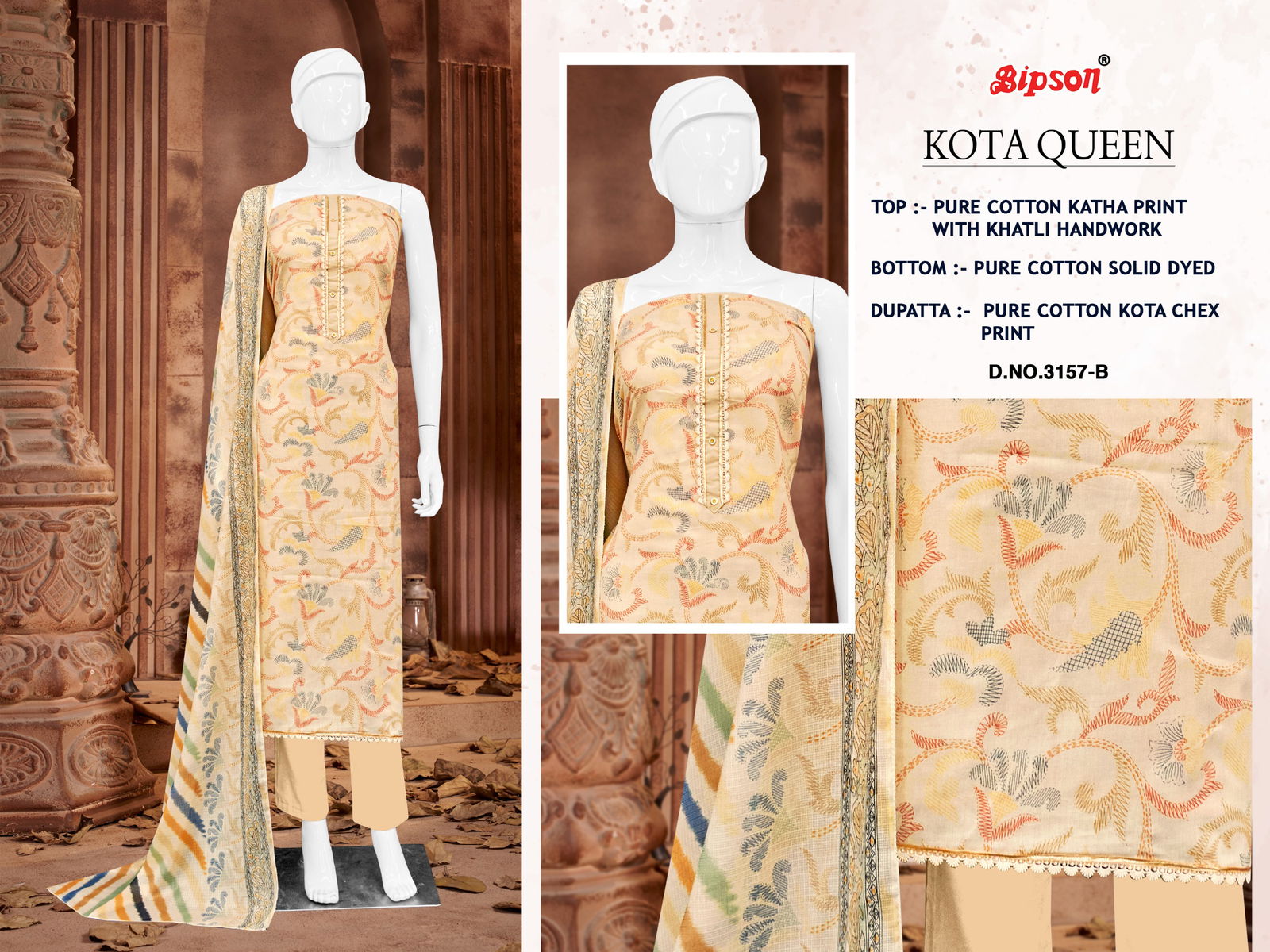 Kota Queen 3157 By Bipson Cotton Printed Dress Material Wholesale In India